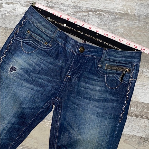 Womens ReRock for Express Factory Distressed Jeans - Picture 3 of 10